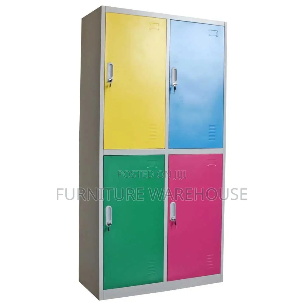 Multi-Colored 4-Door Metal Locker Cabinet