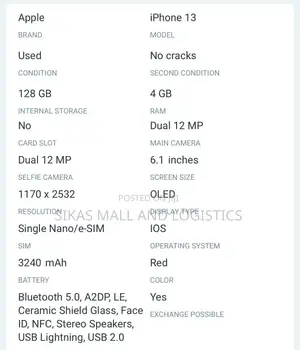 Apple iPhone 13 128 GB Red