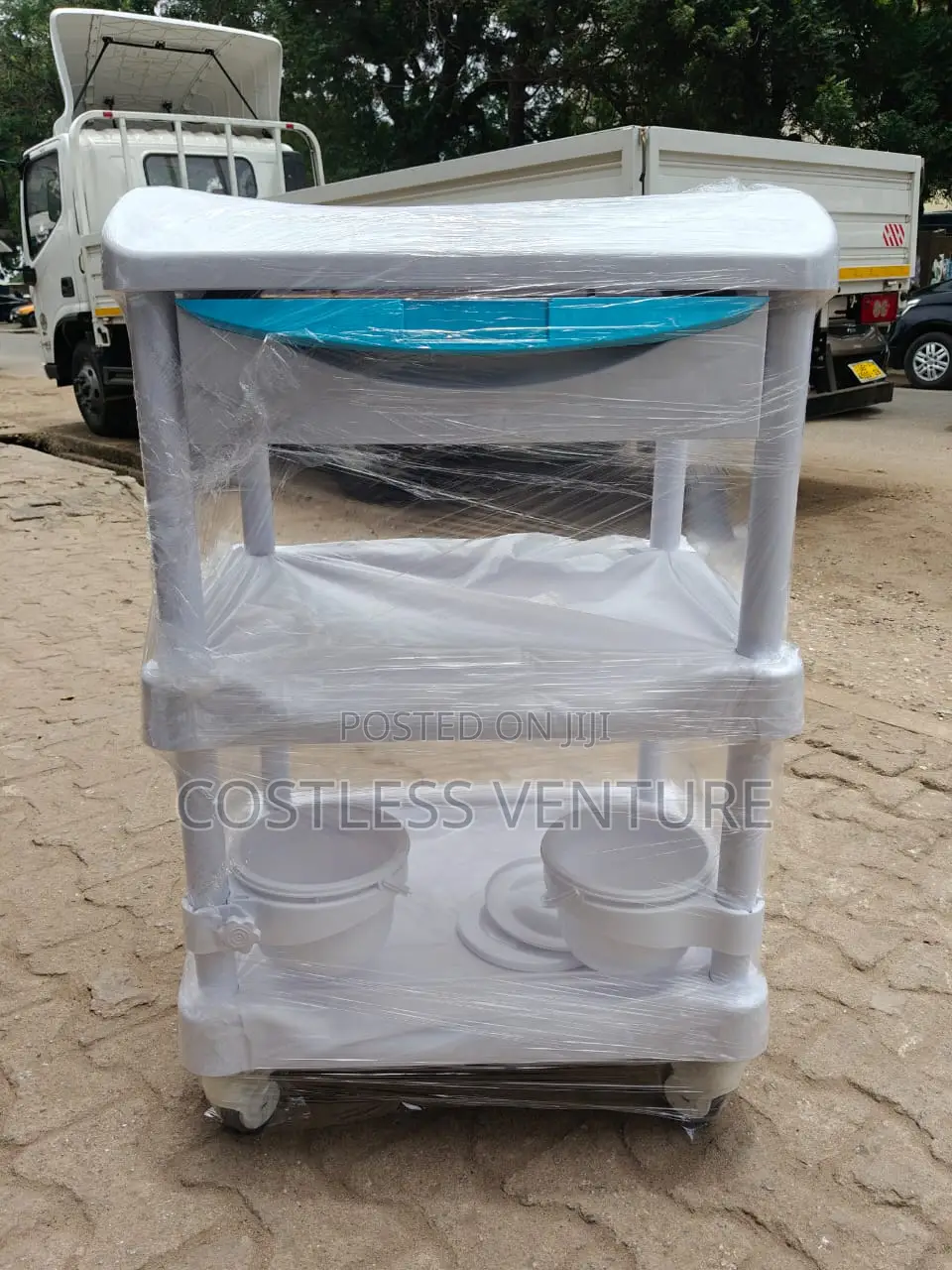 Ingot 3-Tier Treatment Cart With Drawer and 2 Bowls