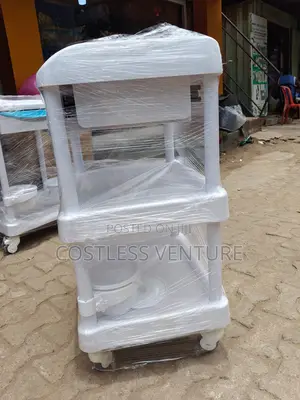 Ingot 3-Tier Treatment Cart With Drawer and 2 Bowls