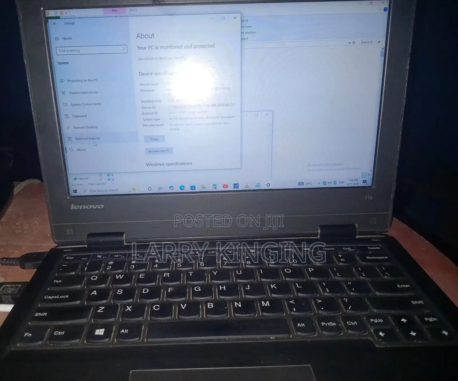 Laptop Lenovo 4GB Intel Celeron HDD+SSD 128GB