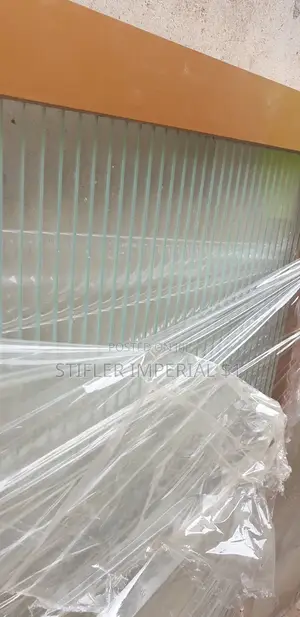 Gold Glass Door With Fluted Glass Pannel