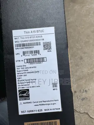 New Laptop MSI GF75 Thin 8GB AMD Ryzen 5 SSD 512GB