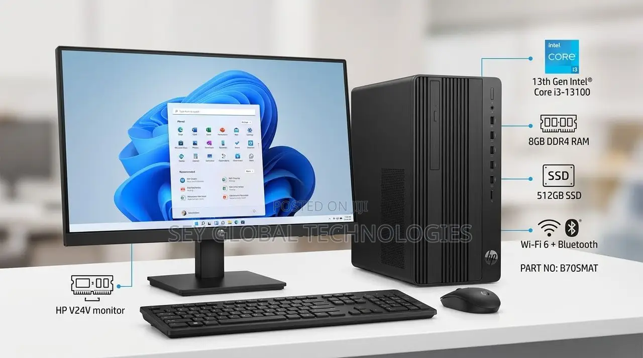 New Desktop Computer HP 290 G9 8GB Intel Core i3 SSD 512GB