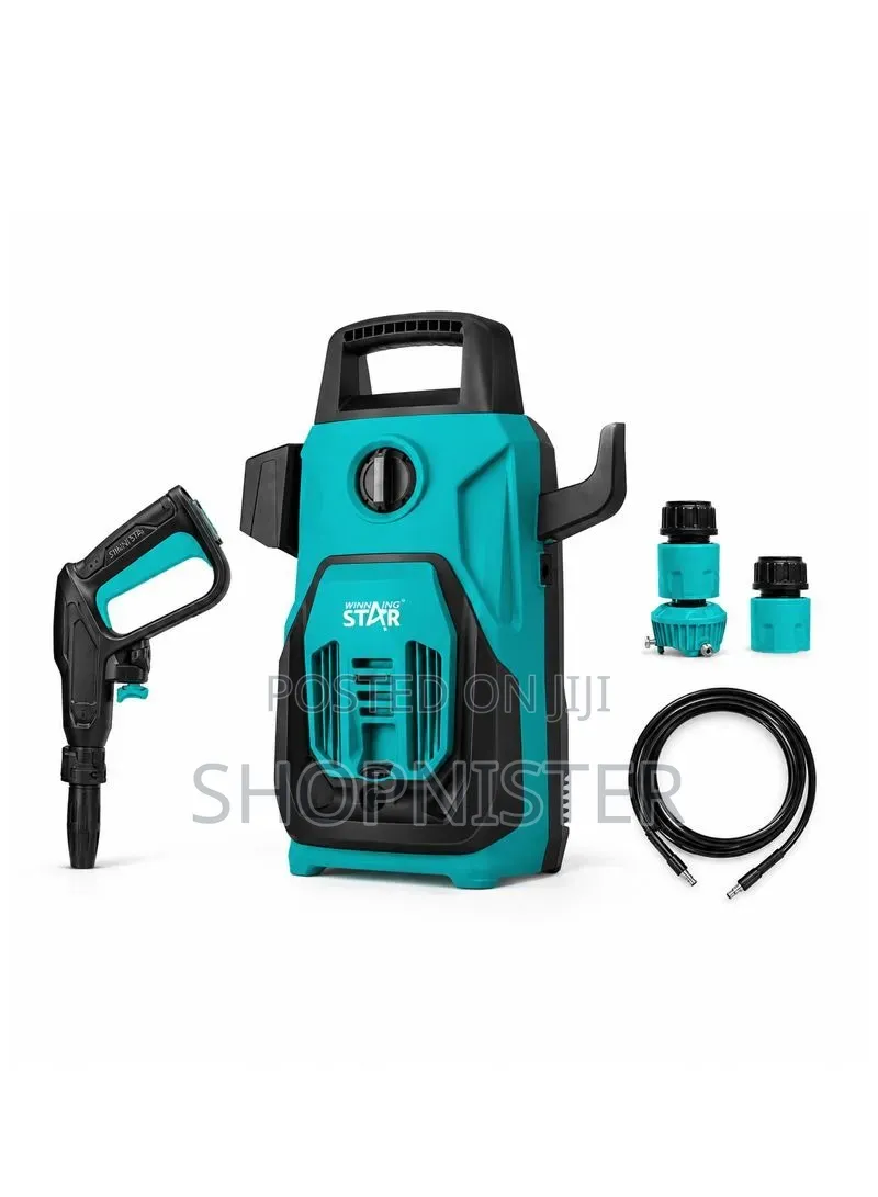 Winning Star 1200W Pressure Washer – 90 Bar, Adjustable Nozzle & Long