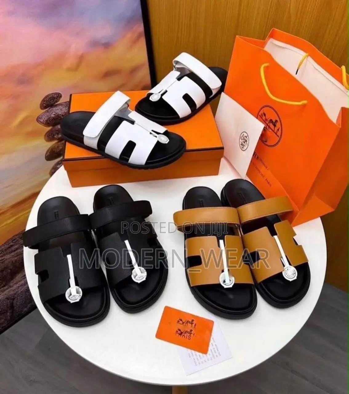 Genuine Leather Hermes Slippers