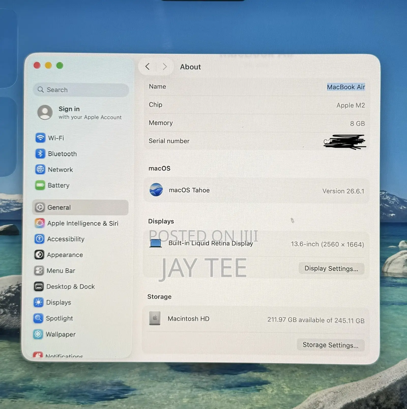 Laptop Apple MacBook Air 8GB Apple M2 SSD 256GB