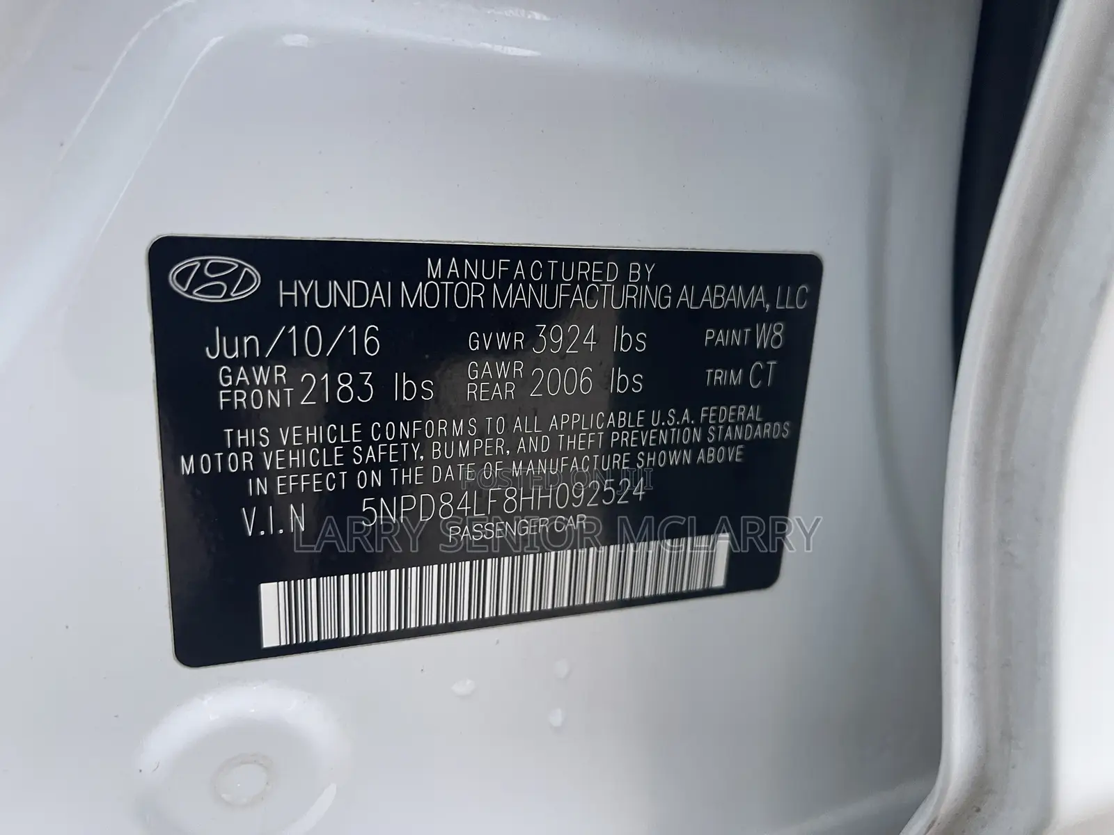 Hyundai Elantra Value Edition Sedan FWD (2.0L 4cyl 6A) 2017 White