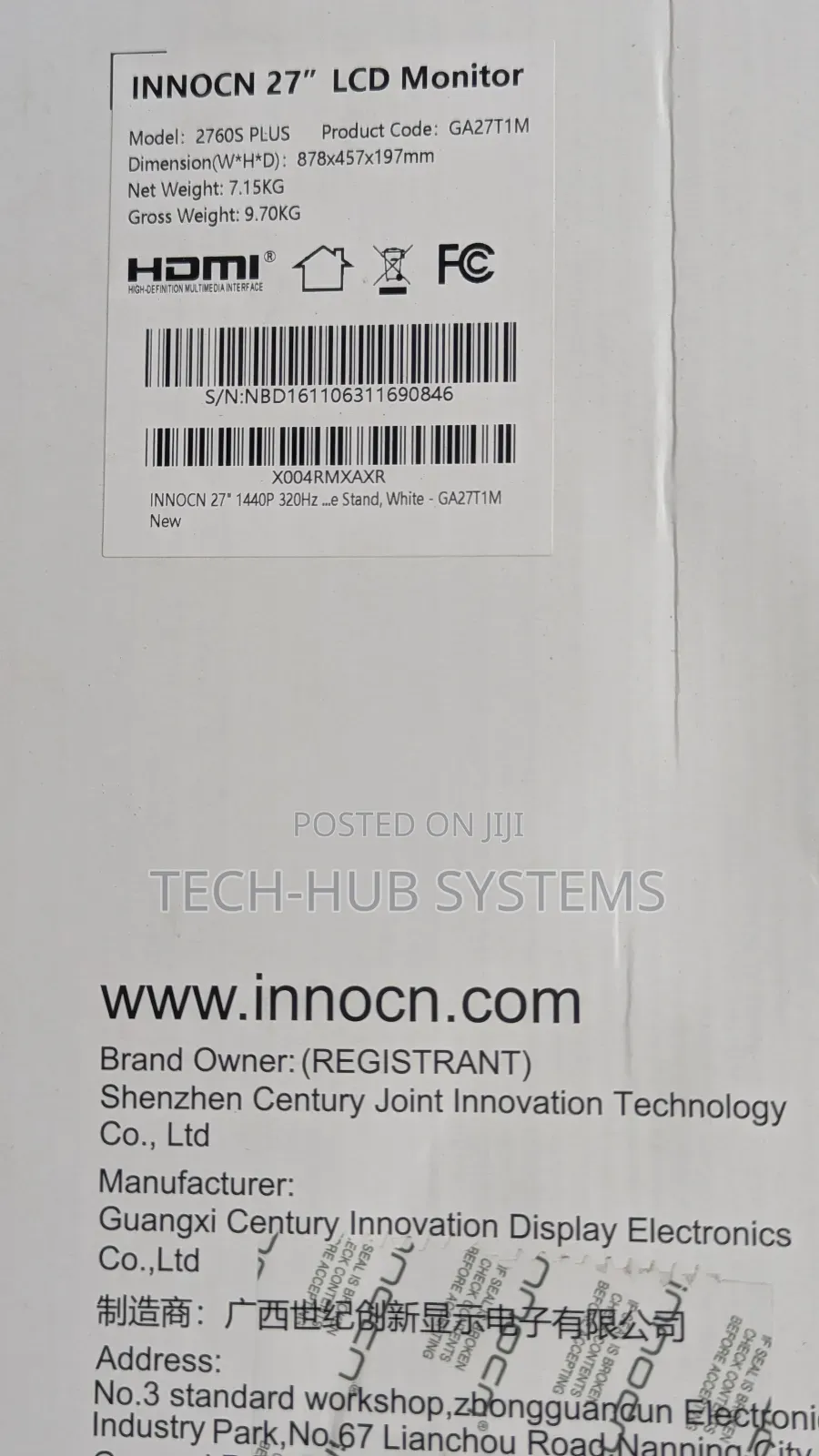 INNOCN 27" 2K 1440P 320Hz Mini LED Gaming Monitor