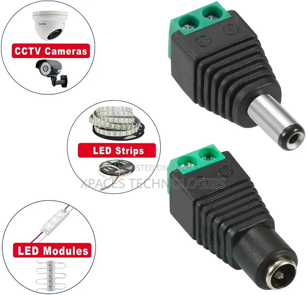 10pack 12V Male & Female DC Power Connector Adaptors