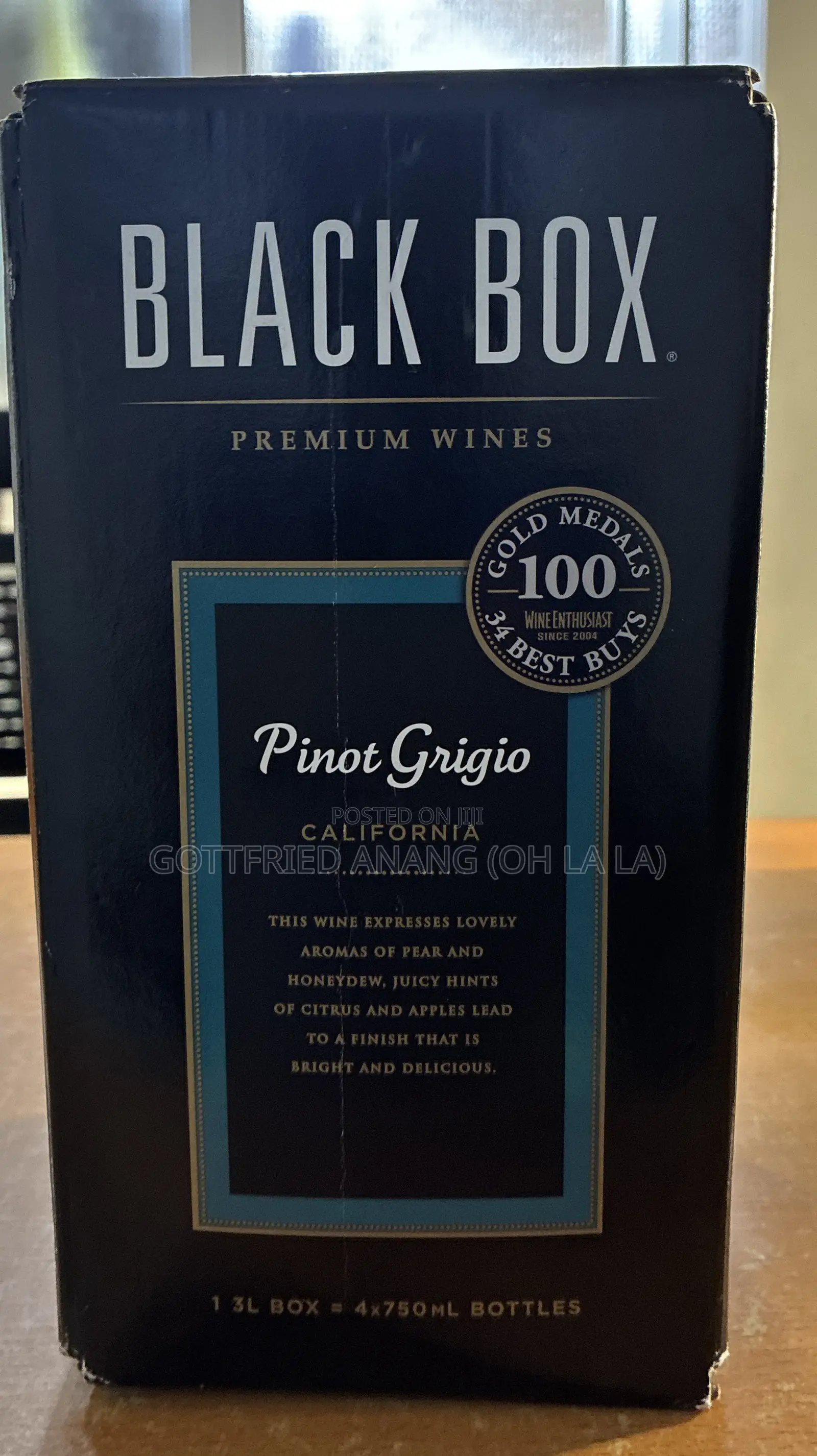 Box of Black Box Pinot Grigio California Wine
