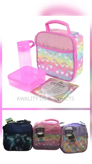 Microban Lunch Bag With Food Container Water Bottle and Ice Pack