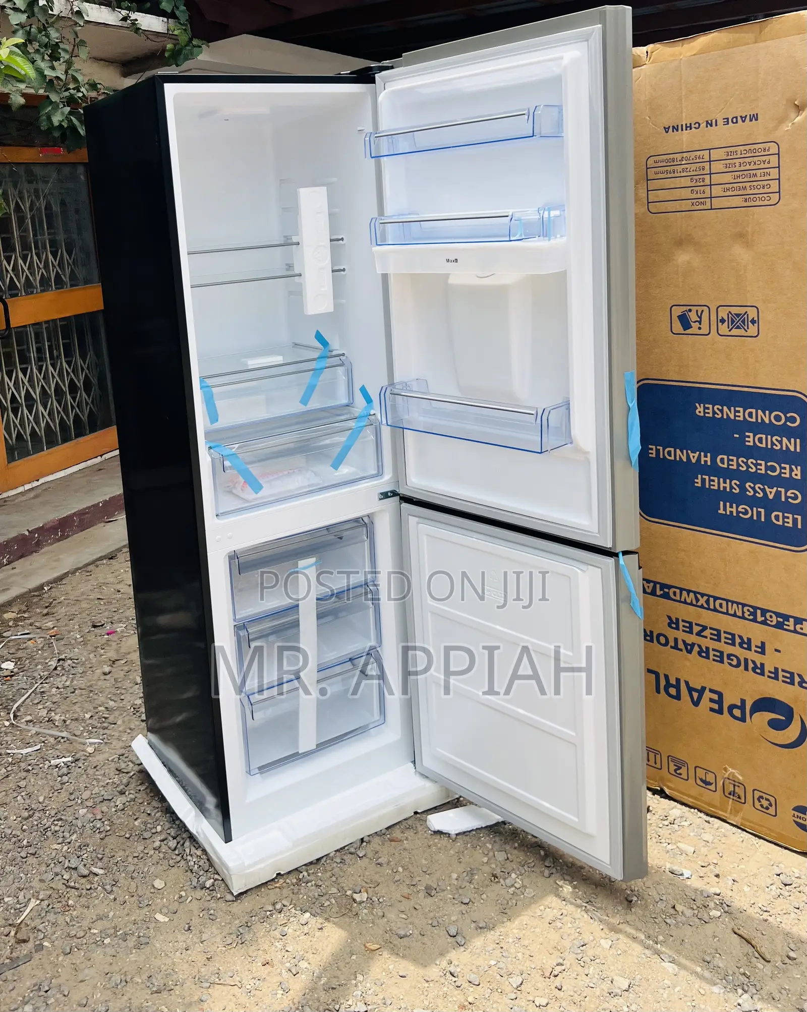 Get Classic Pearl PF-433BBGWD-A1 Bottom Mount Freezer Fridge(Mirror)