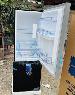 Adorable Pearl PF-433BBGWD-A1 Bottom Mount Freezer Fridge(Black)Mirror