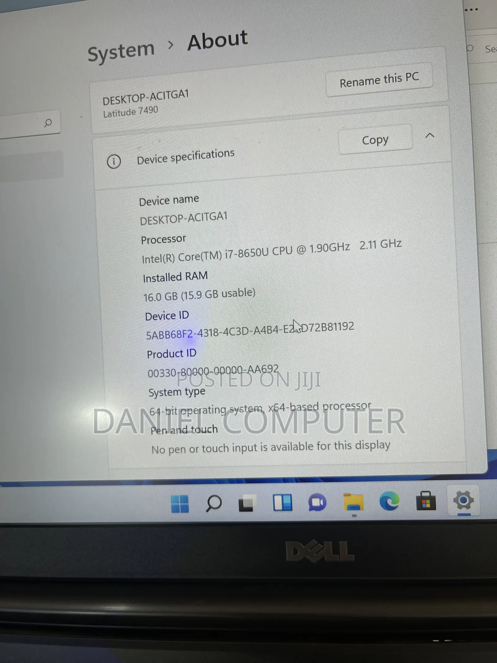 Laptop Dell Latitude 7490 16GB Intel Core i7 SSD 256GB