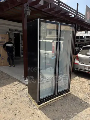 High Quality Pearl PVC-801-27AA Double Door Glass Door Display Fridge