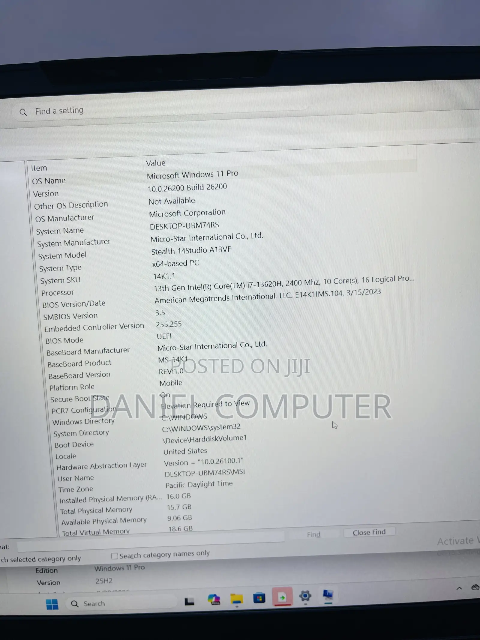 Laptop MSI Stealth 14 Studio A13VF 16GB Intel Core i7 SSD 512GB