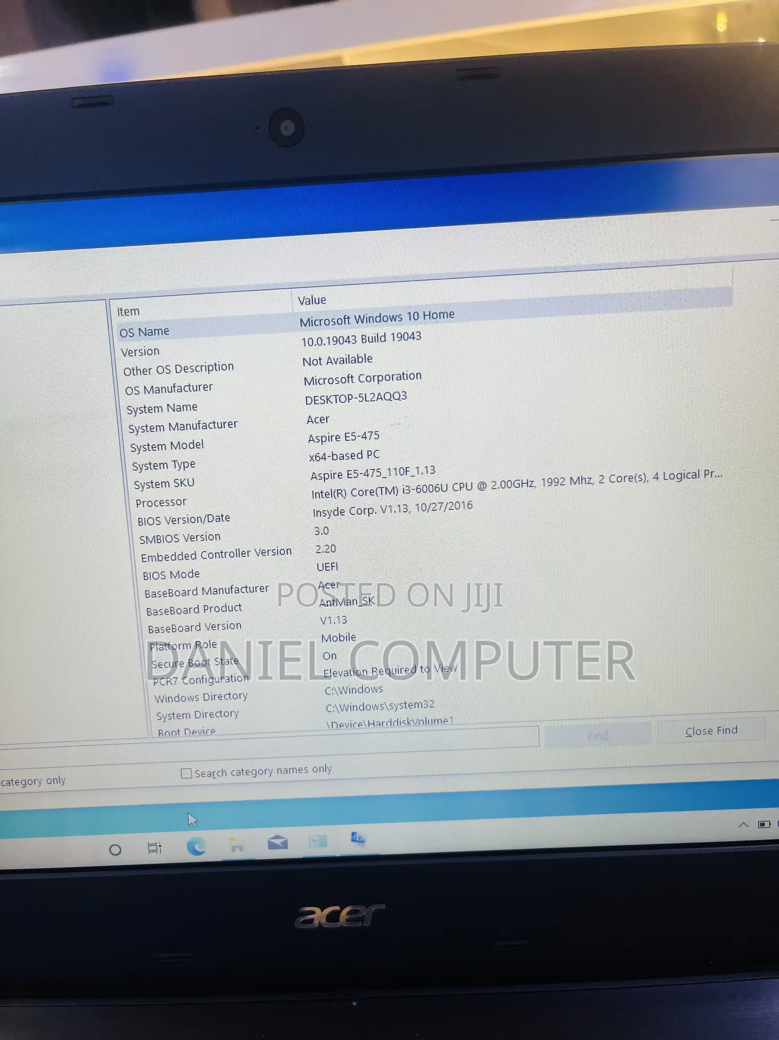 Laptop Acer Aspire E5-475 8GB Intel Core i3 HDD 1T
