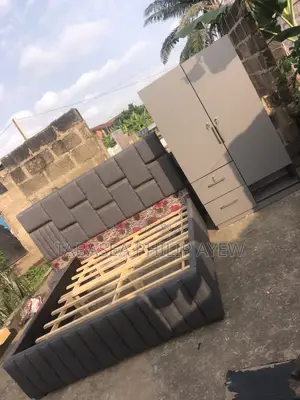 Queen Size Bed Frame With 2 in 1 Wardrobe