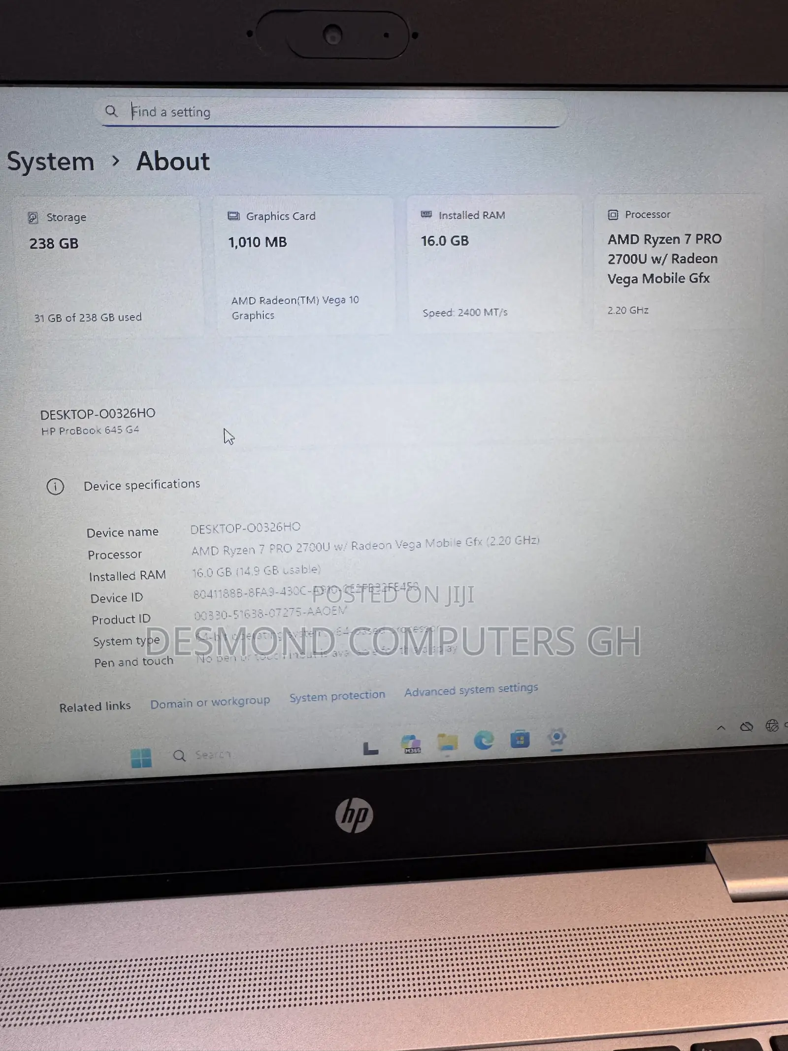 Laptop HP ProBook 645 G4 16GB AMD Ryzen 7 SSD 256GB