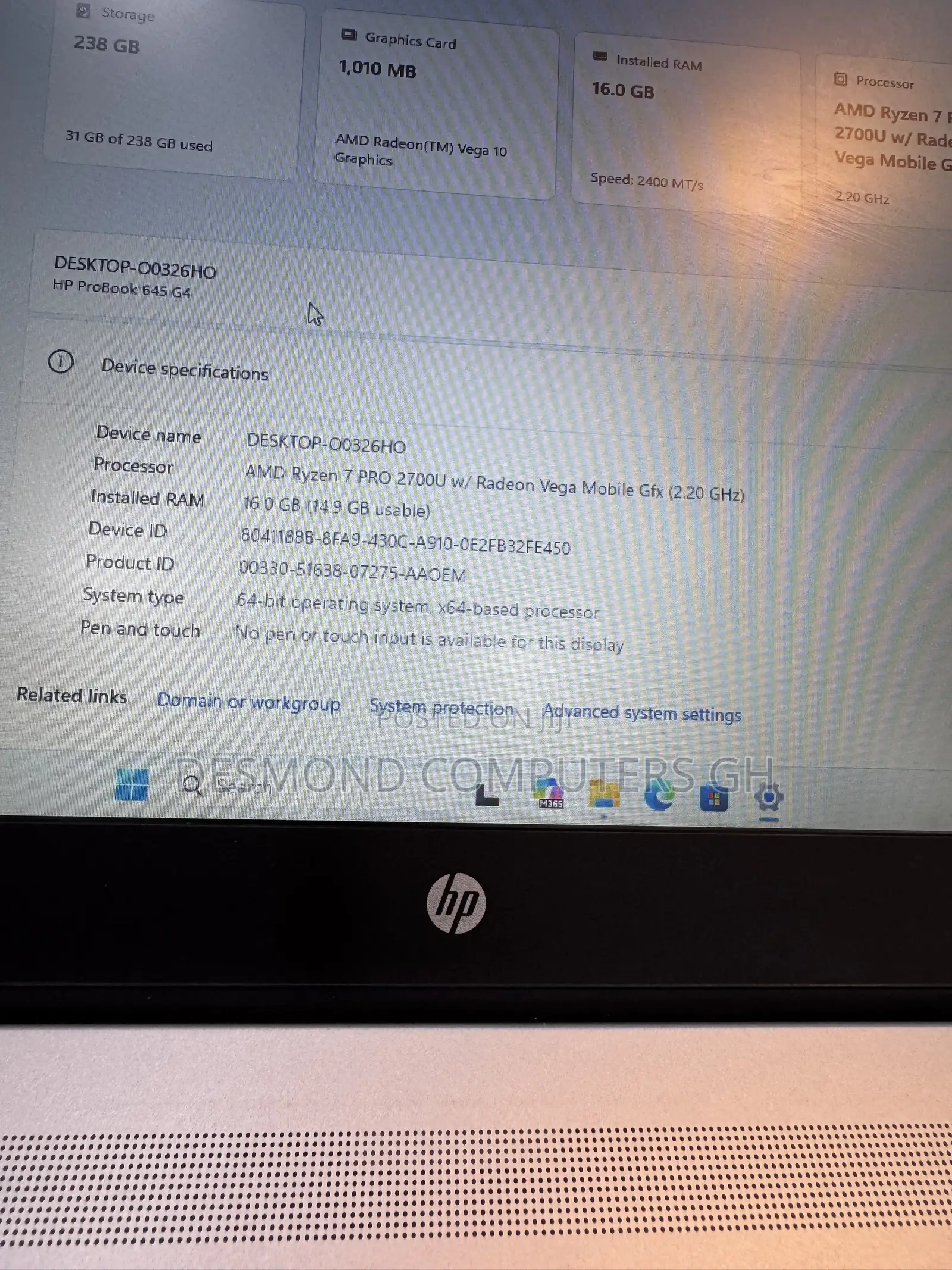 Laptop HP ProBook 645 G4 16GB AMD Ryzen 7 SSD 256GB