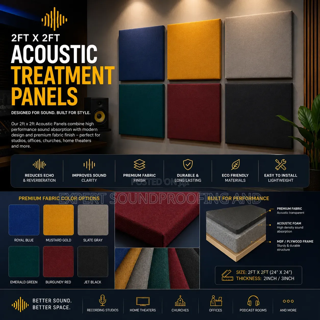 2ftx2ft Acoustic Treatment Panels