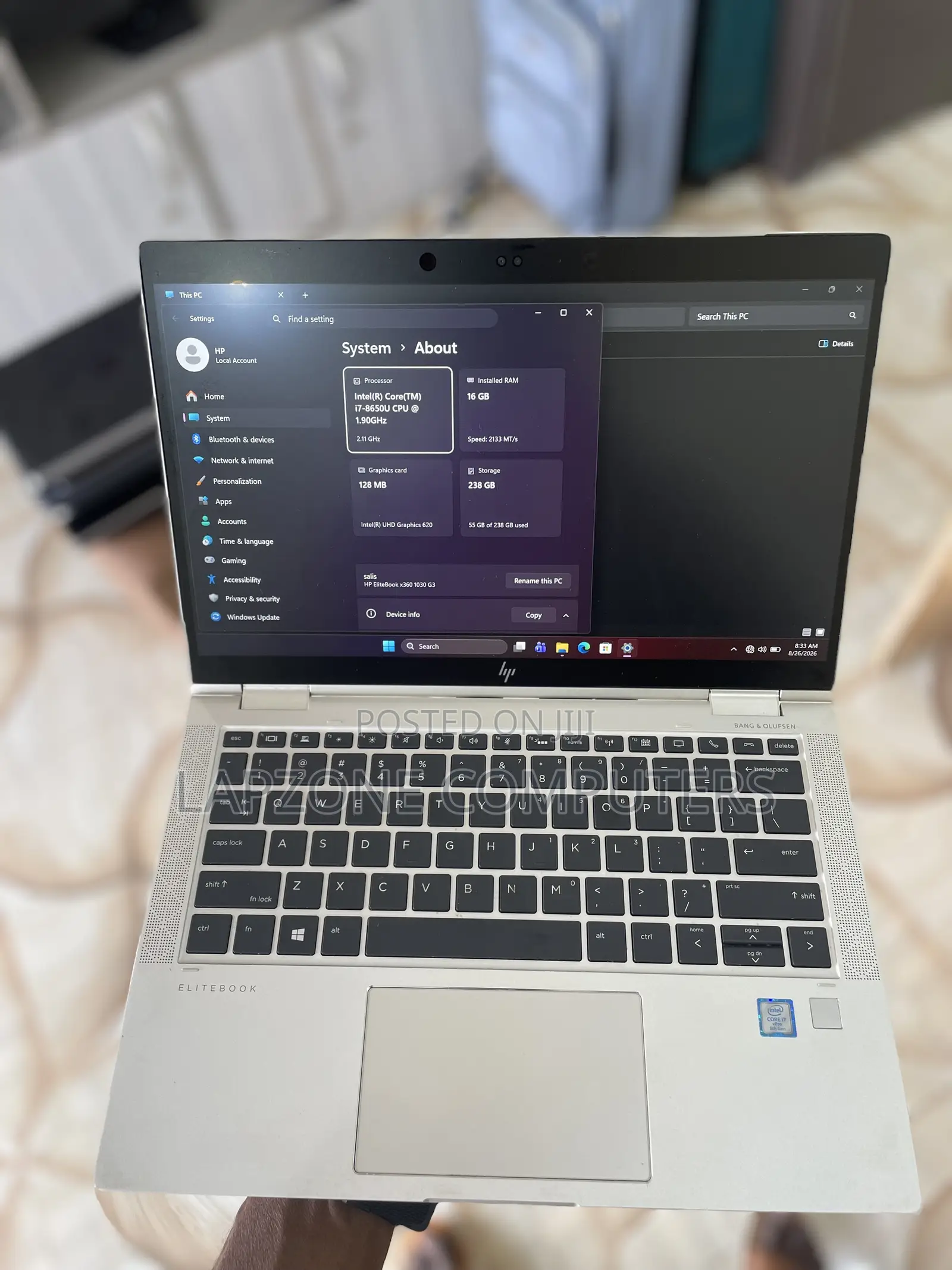 Laptop HP EliteBook X360 1030 G3 16GB Intel Core i5 SSD 256GB