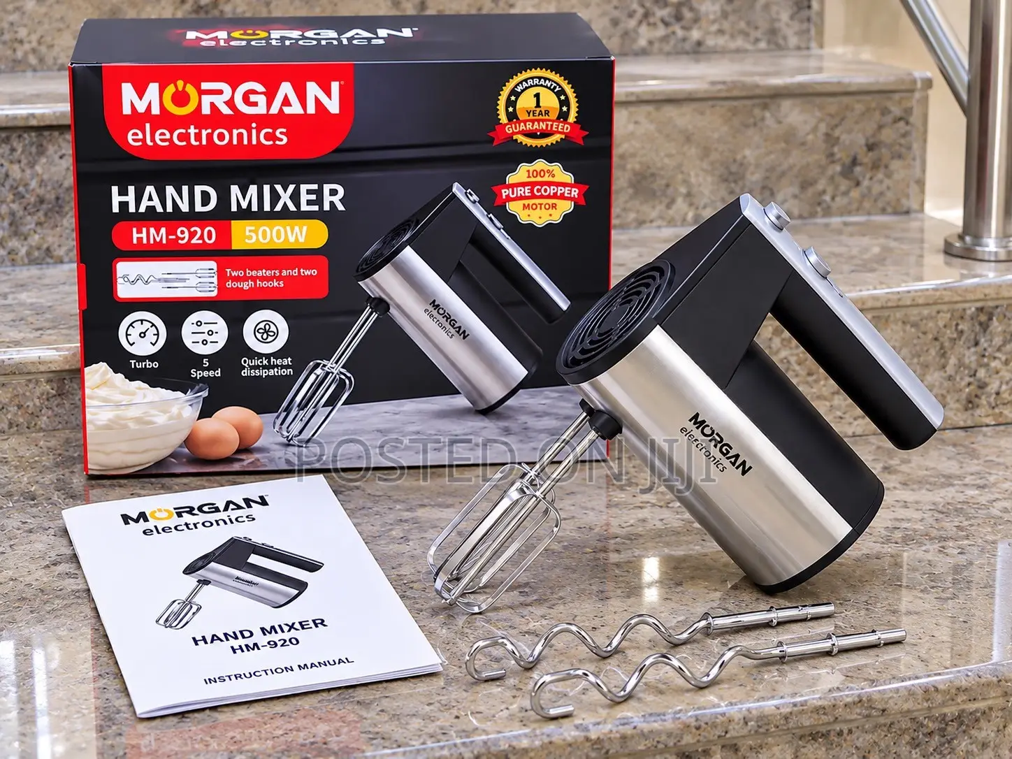 Electric Hand Mixer 500watts Stainless Steel