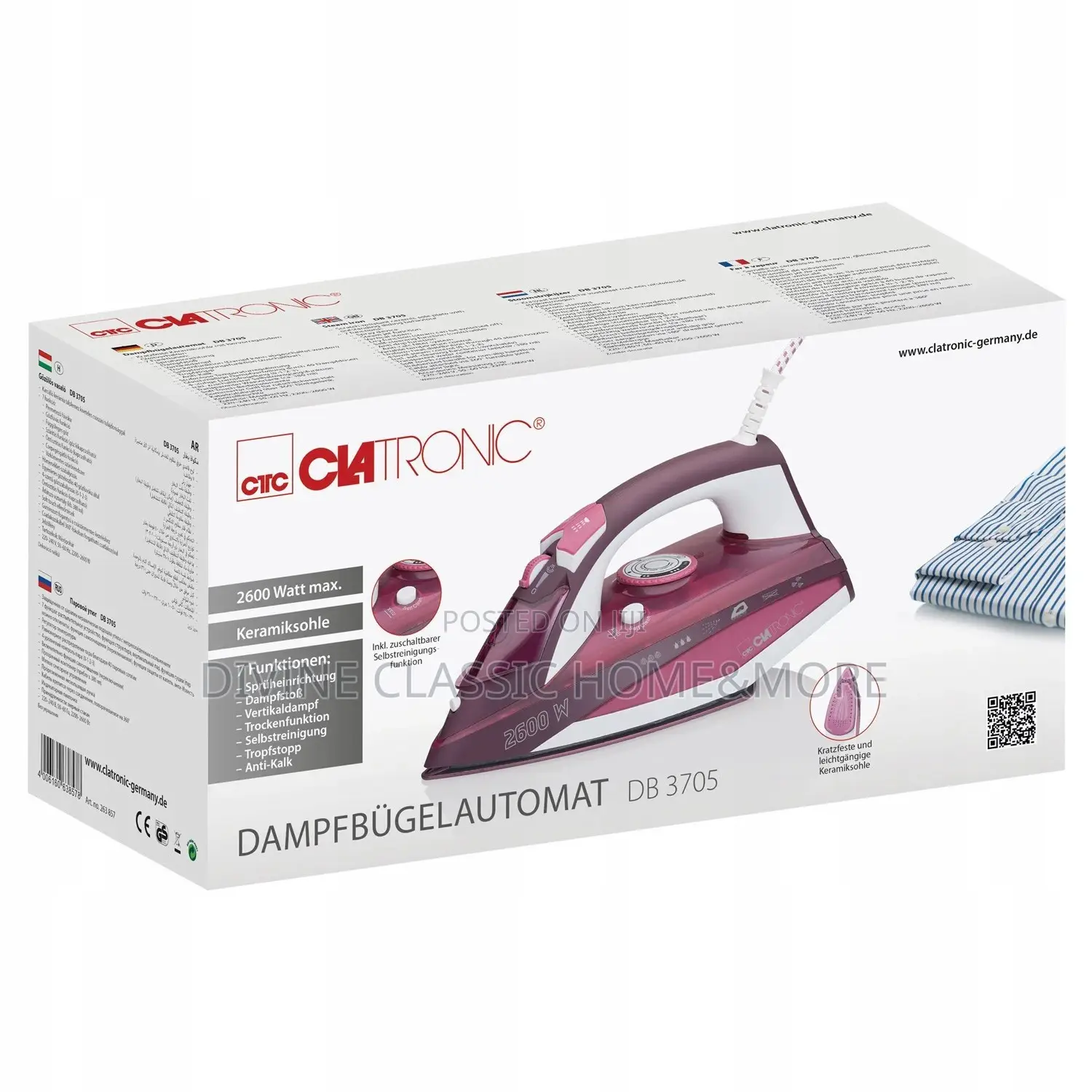 Clatronic Steam Iron 2600w (Germany)