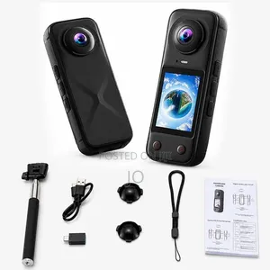 X5 Pro 2.0" Screen 200 Degrees Angle 4K Panoramic Action Camera(Black)