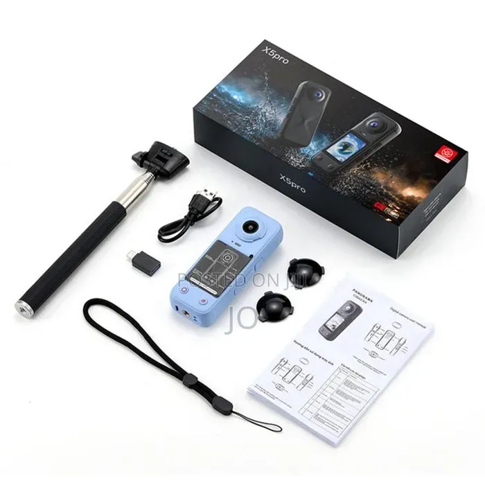 X5 Pro 2.0" Screen 200 Degrees Angle 4K Panoramic Action Camera(Black)