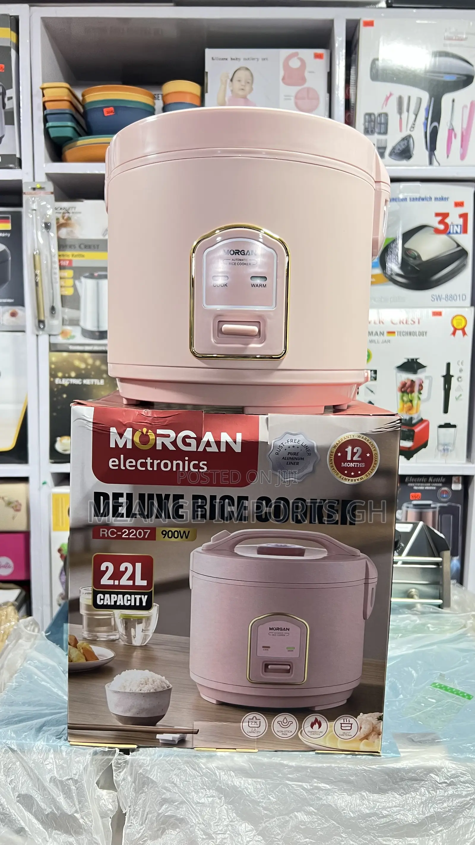 Morgan 2.2L Quality Rice Cooker Pinkish