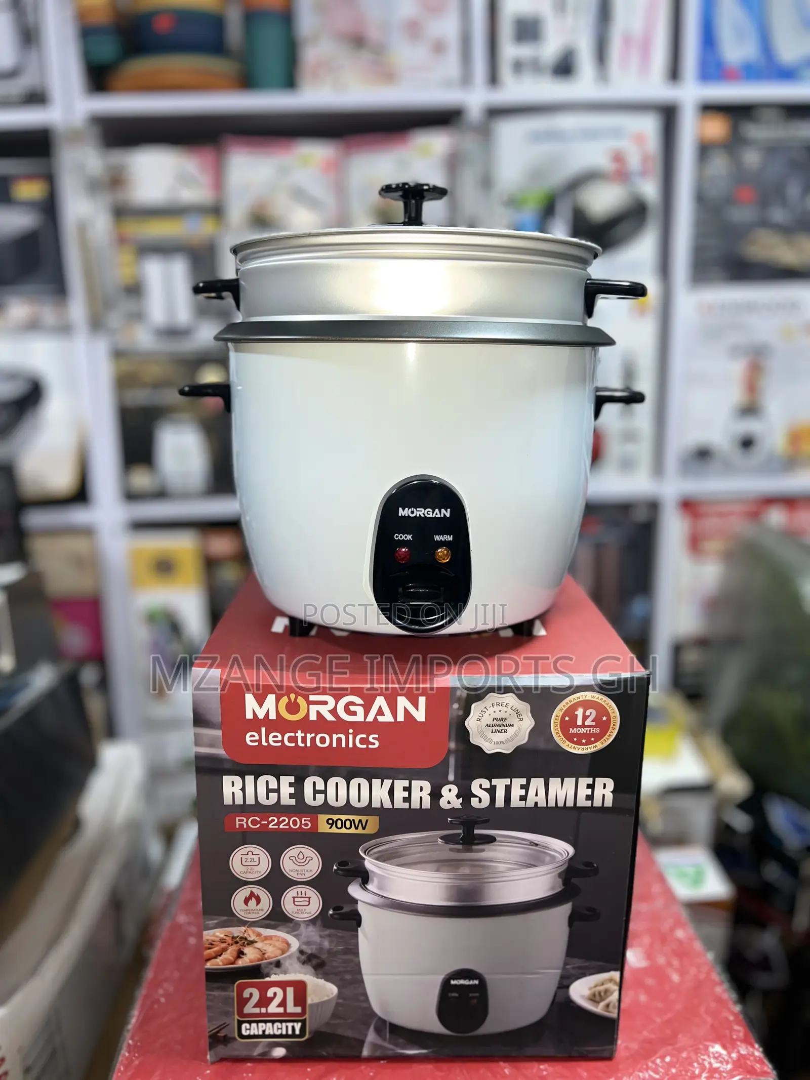 Morgan 2.2L Rice Cooker With Glass Cover