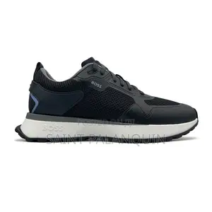 These Are Bruno Renzoni Mesh and Leather Sneakers Black and White