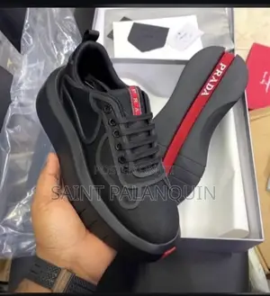 Prada of Black Mesh and Leather-Trimmed Low-Top Sneakers