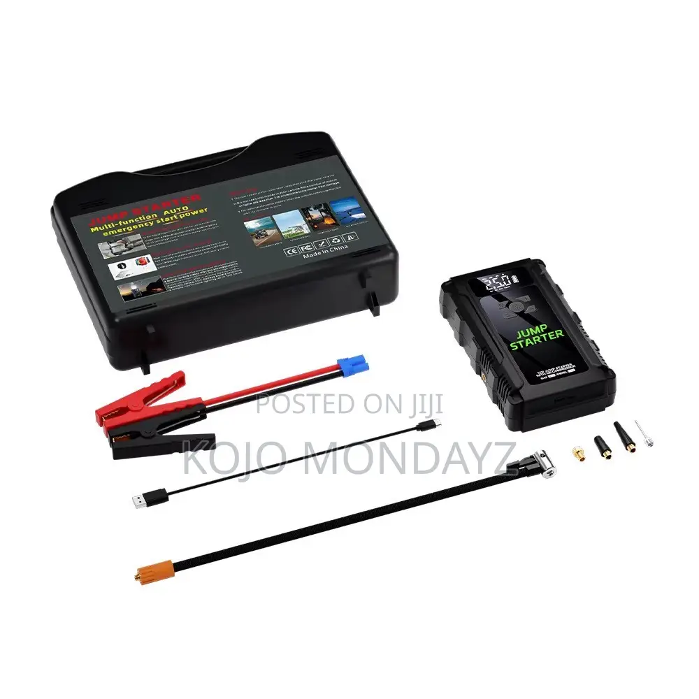 Car Jump Starter + Air Compressor — 2-in-1 Emergency Power!
