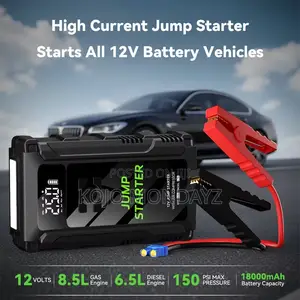 Car Jump Starter + Air Compressor — 2-in-1 Emergency Power!