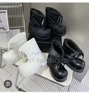 White Balenciaga Alaska Low Boots an Exaggerated Chunky Platform