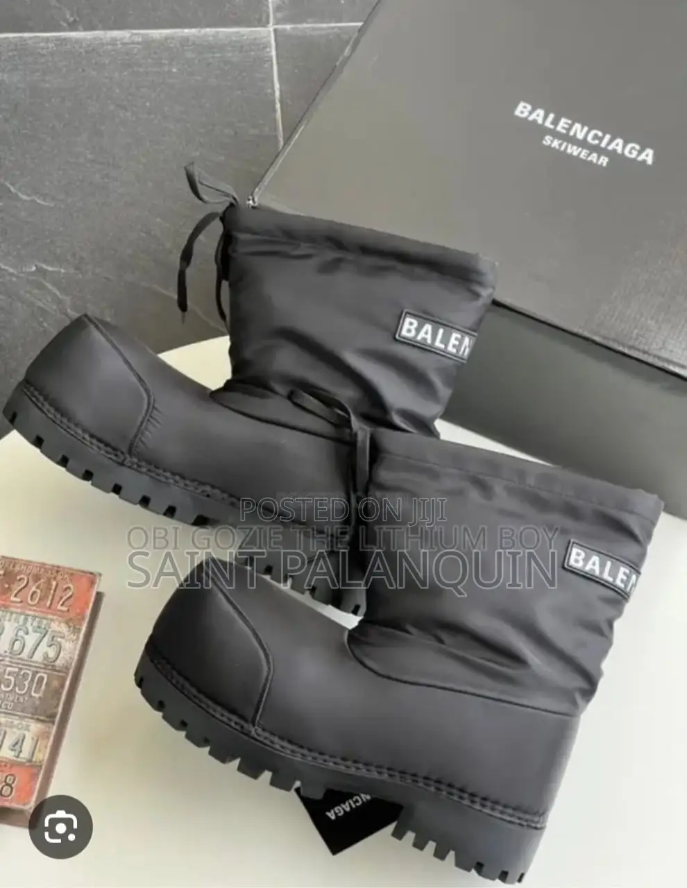 A Pair of Black Balenciaga Alaska Low Boots Featuring Exaggerated