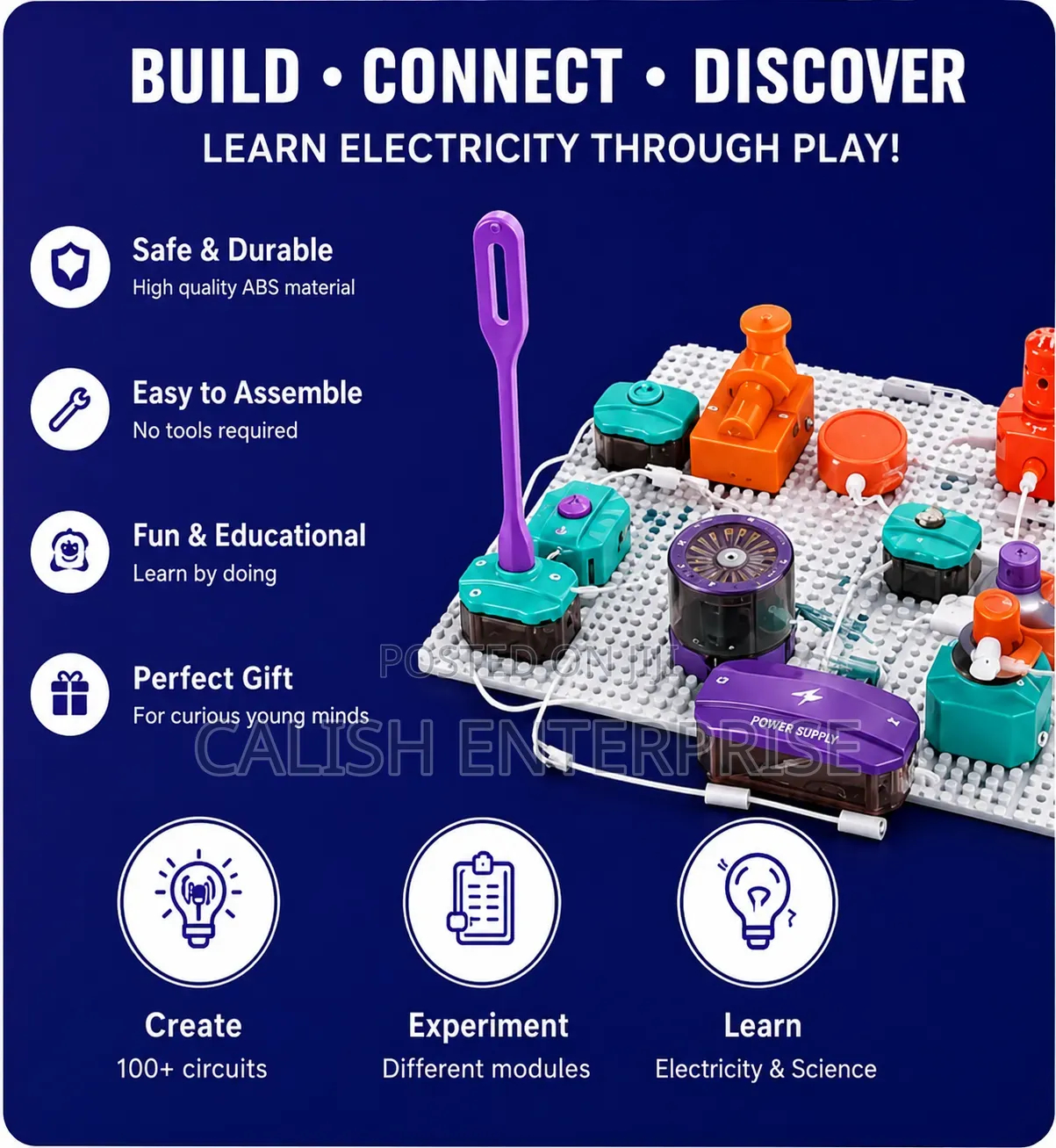 45pcs Electronic Circuit Stem Learning Kit – 100 Circuit Gameplay