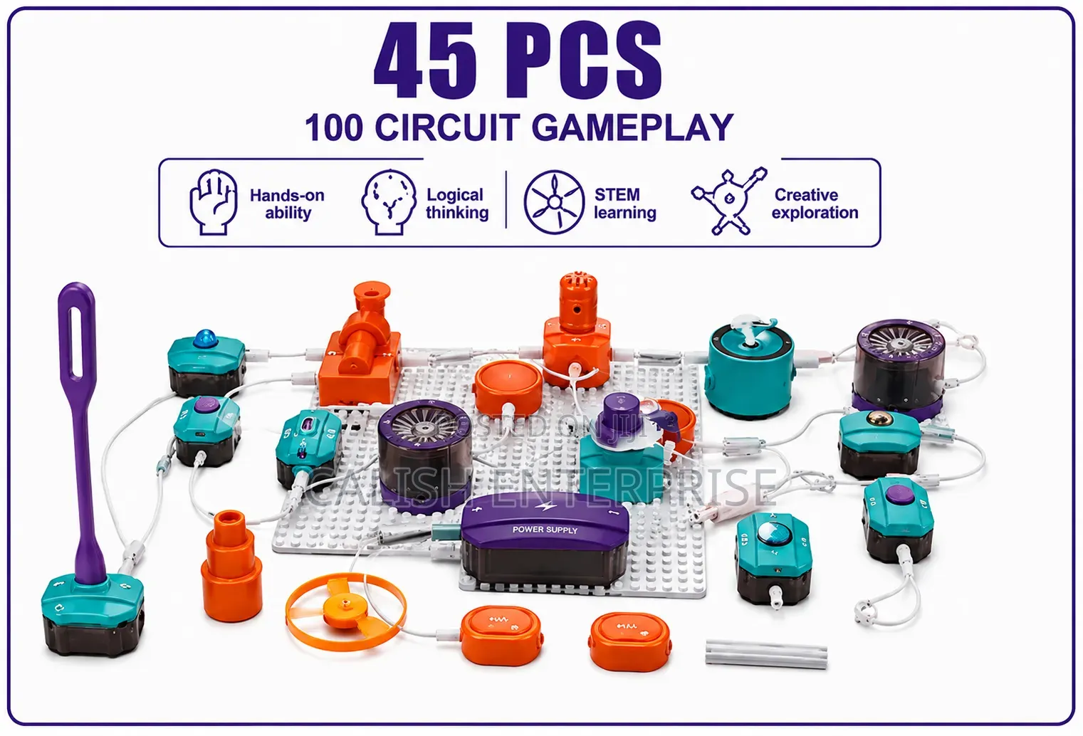 45pcs Electronic Circuit Stem Learning Kit – 100 Circuit Gameplay