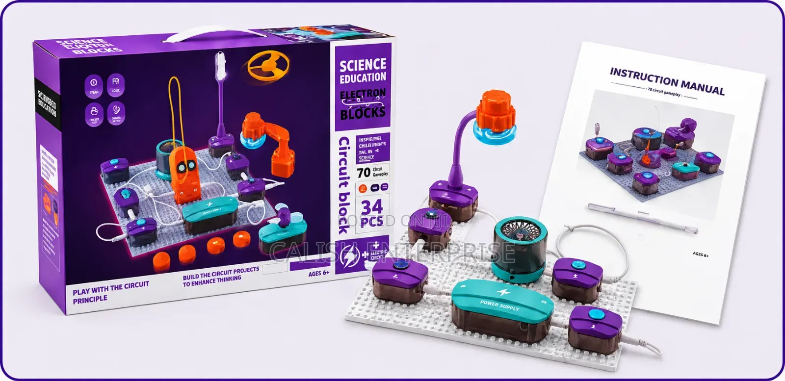 🧠 34PCS Electronic Circuit Learning Kit – 70+ Projects for Kids