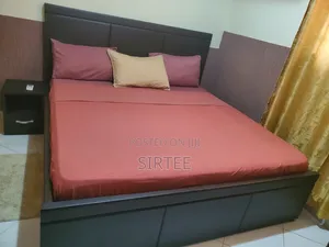African Queen Bed,Mattress, Side Table-Relocation Sale.