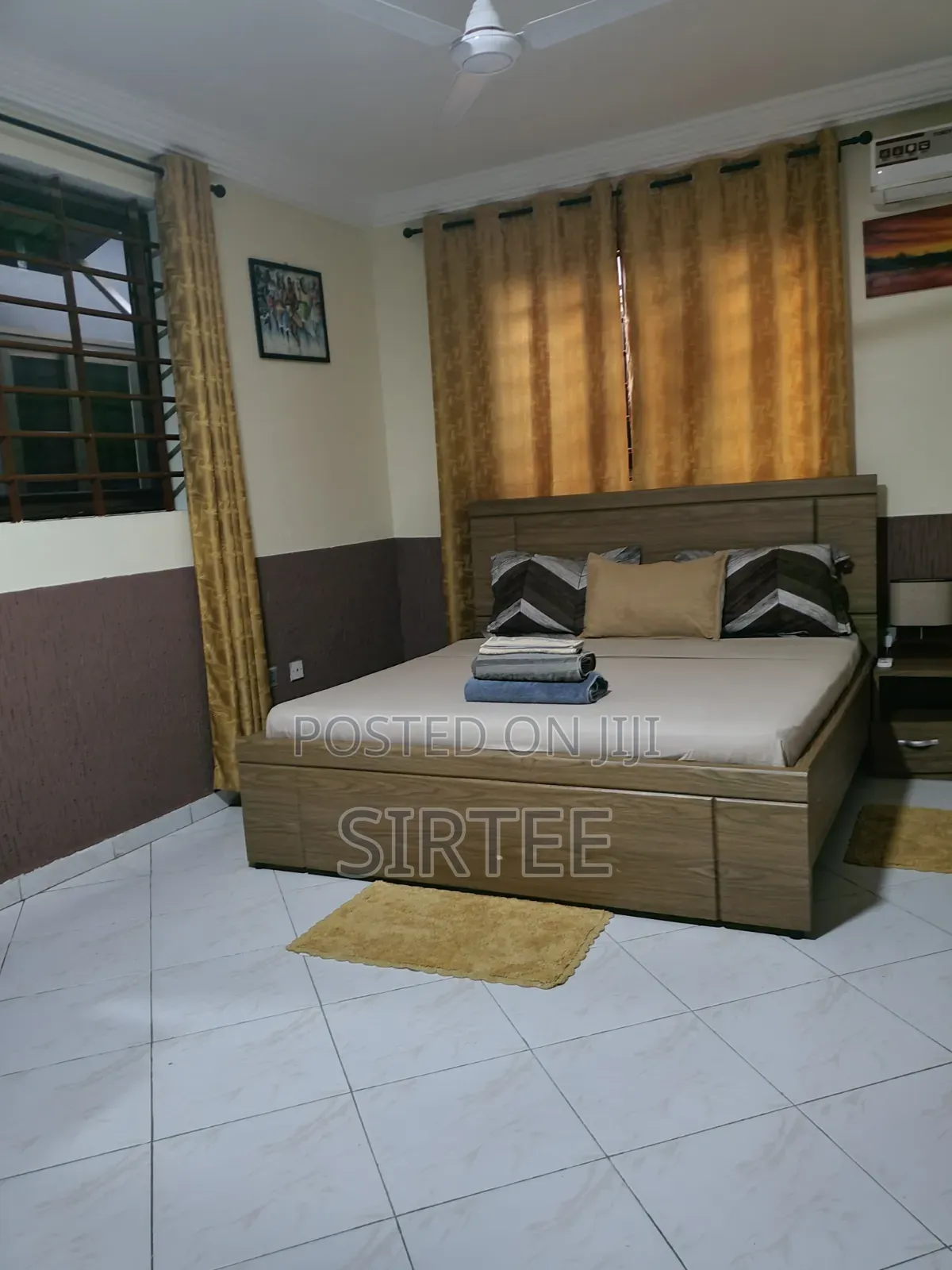 African Queen Bed,Mattress, Side Table-Relocation Sale.