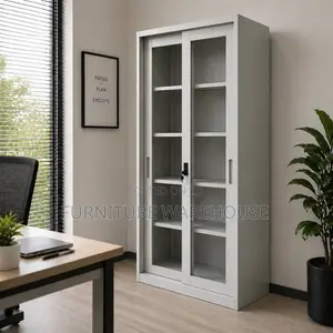 Metal 2 Swing Glass Door Office Cabinet