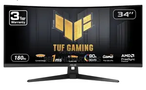 ASUS Tuf 34”, Wqhd, 180hz, 1ms, Hdr, Curved Gaming Monitor