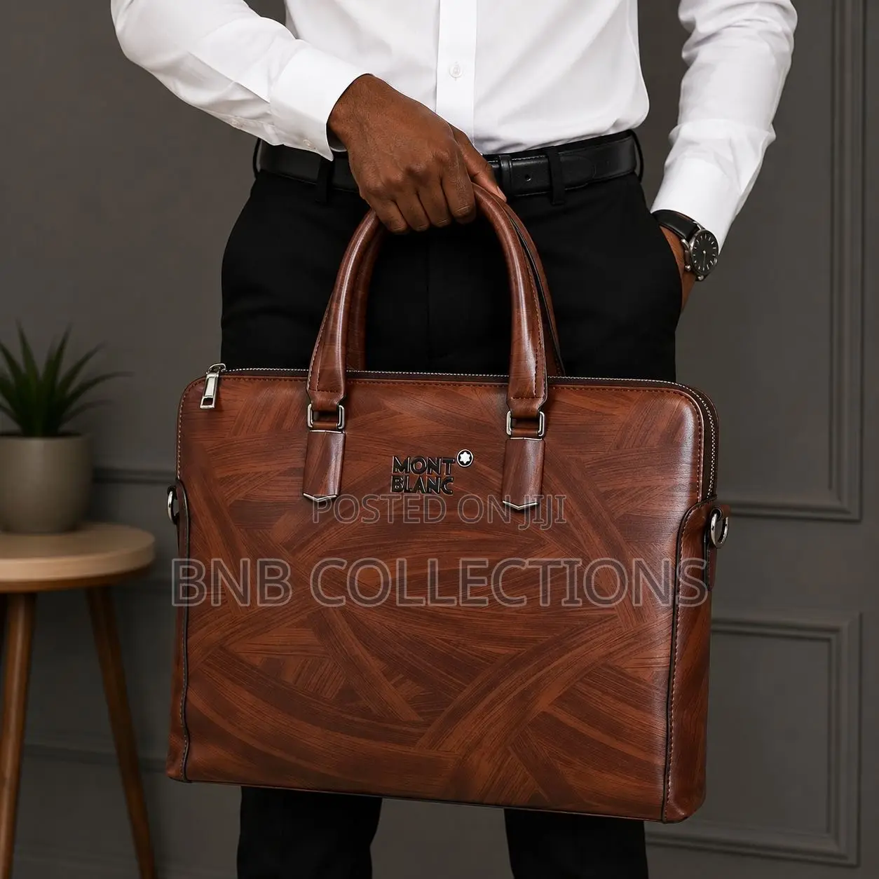 Mont Blanc Executive Corporate Leather Briefcase Office Laptop Bag