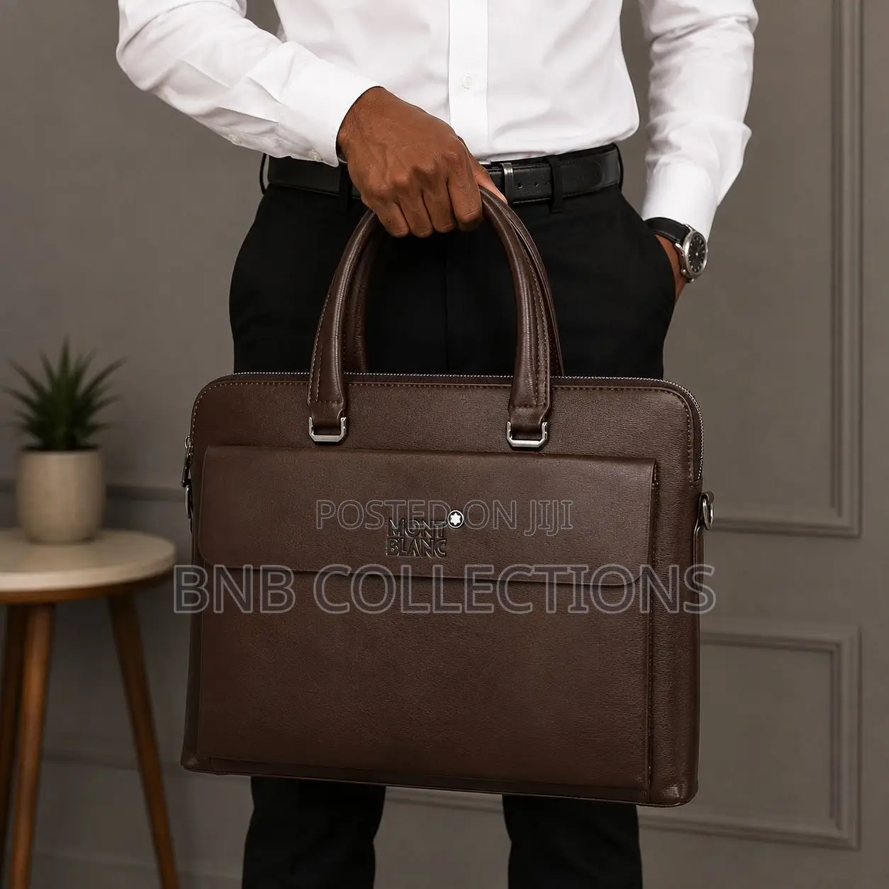Mont Blanc Executive Corporate Leather Briefcase Office Laptop Bag