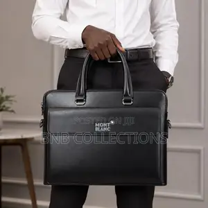 Mont Blanc Executive Corporate Leather Briefcase Office Laptop Bag