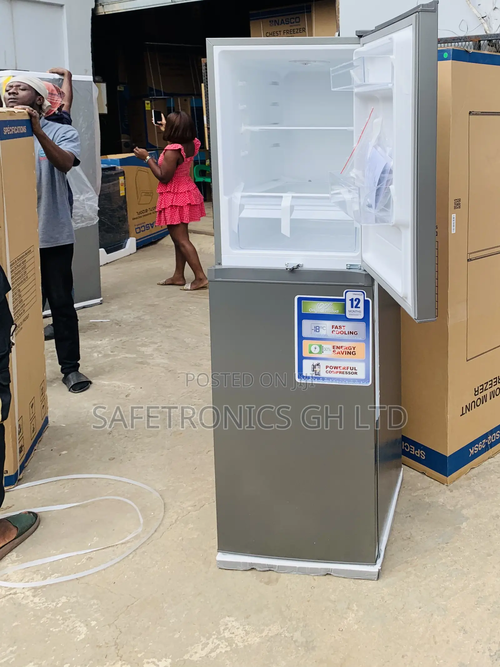 Fabulous Grey Nasco NASD2-29SK 251L Double Door Bottom Freezer